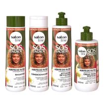 Kit Shampoo, Condicionador, Ativador de Cachos e Creme para Pentear SOS Cachos Azeite de Oliva Kit Shampoo, Condicionador, Ativador de Cachos e Creme para Pentear SOS Cachos Azeite de Oliva