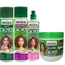 kit Shampoo, Condicionador, Ativador e Gelatina - Muriel Umidiliz Alecrim E Babosa 300ml - Lancament