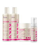 Kit Shampoo Condicionador Ativador e Mousse Cachos Essence Apice Kit Shampoo Condicionador Ativador e Mousse Cachos Essence Apice