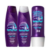 Kit Shampoo + Condicionador Aussie Mega Moist 180ml + Tratamento 3 Minute 236ml