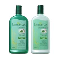 Kit Shampoo + Condicionador Babosa e Ginseng Farmaervas 320ml Cabelos Normais a Secos