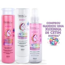 Kit Shampoo, Condicionador, Body Mágia Unicórnio Forever