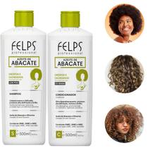 Kit Shampoo+Condicionador Cachos Definição Brilho e Maciez Para Cabelos Cacheados/Crespos 2A a 4C Felps Azeite de Abacat
