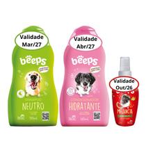Kit Shampoo Condicionador Colônia Beeps Melancia Cães e Gatos Kit Shampoo Condicionador Colônia Beeps Melancia Cães e Gatos