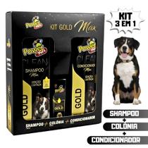 Kit Shampoo Condicionador Colônia Cachorro Gold Max Power Pets Kit Shampoo Condicionador Colônia Cachorro Gold Max Power Pets