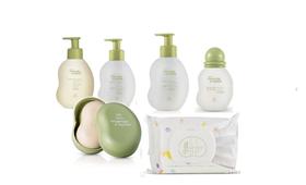 kit shampoo +condicionador colônia +hidratante +sabonete com saboneteira Mamãe e bebê