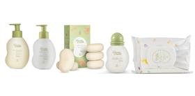 kit shampoo + condicionador +colônia +lenços e sabonete Mamãe e bebê