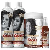 Kit Shampoo + Condicionador + Creme De Pentear + Óleo Finalizador Soul Power Coco E Cacau Vegano