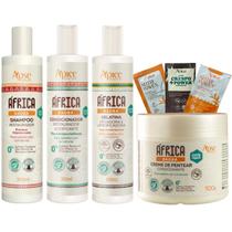 Kit Shampoo Condicionador Creme Gelatina Restaurador África Baobá Acidificante Cachos Vegano Apice