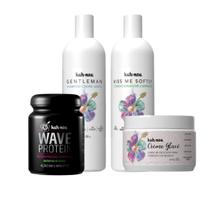 Kit Shampoo, Condicionador, Creme Glacê e Wave Protein Kah-Noa