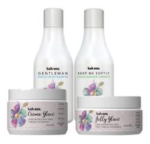 Kit Shampoo, Condicionador, Creme Glacê, Jelly Glacê Kah-Noa Kit Shampoo, Condicionador, Creme Glacê, Jelly Glacê Kah-Noa