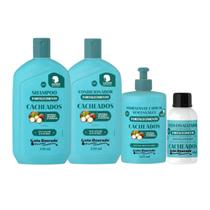 Kit Shampoo Condicionador Creme Óleo Capilar Cab. Cacheados