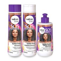 Kit Shampoo + Condicionador + Creme Sos Cachos Salon Line Kit Shampoo + Condicionador + Creme Sos Cachos Salon Line
