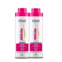 Kit Shampoo+Condicionador Deslisa Fios Eico Cosméticos 800ml Profissional HidrataçãoProteção Térmica Kit Shampoo+Condicionador Deslisa Fios Eico Cosméticos 800ml Profissional HidrataçãoProteção Térmica