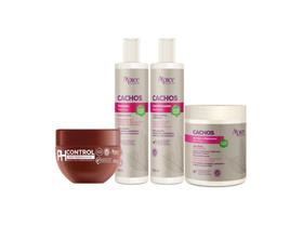 Kit Shampoo Condicionador e Ativador Cachos Máscara Ph Control Antiporosidade 280g Apice