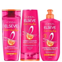 Kit Shampoo Condicionador e Creme Elseve Liso dos Sonhos Kit Shampoo Condicionador e Creme Elseve Liso dos Sonhos