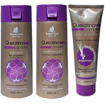 Kit shampoo, condicionador e creme para pentear Queratina Complex Barrominas