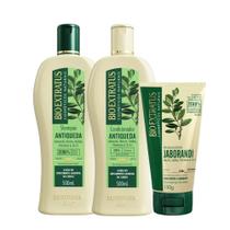Kit Shampoo Condicionador e Finalizador Antiqueda Jaborandi Crescimento Cabelo Bio Extratus 500ml