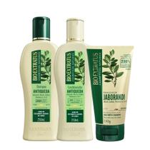 Kit Shampoo Condicionador e Finalizador Antiqueda Jaborandi Crescimento do Cabelo Bio Extratus 250ml