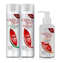Kit Shampoo, Condicionador E Leave In Anti Queda Crescetrat
