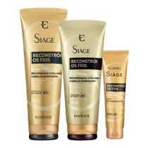 Kit Shampoo Condicionador e Leave In CC Cream Reconstrói os Fios Reconstrução Eudora Siàge Kit Shampoo Condicionador e Leave In CC Cream Reconstrói os Fios Reconstrução Eudora Siàge