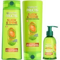 Kit Shampoo, Condicionador e Leave-in Garnier Fructis Sleek e Shine - 3 produtos