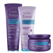 Kit Shampoo Condicionador e Máscara Cabelos Cacheados Revela Os Cachos Eudora Siàge