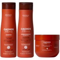 Kit Shampoo Condicionador E Mascara Cachos Naturais Arvensis Hidratação Definição Vegano 300ml