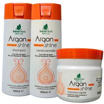 Kit shampoo, condicionador e máscara capilar Argan Shine Barrominas