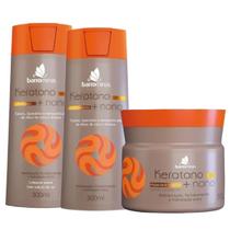 Kit shampoo, condicionador e máscara capilar keratano + nano Barrominas