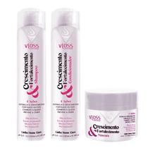 Kit Shampoo Condicionador E Mascara Com Vitaminas Naturais Vloss Cosméticos