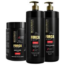 Kit shampoo + condicionador e mascara crescimento força com pimenta bio extatus 1l/kg- bio extratus