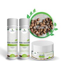 Kit Shampoo, Condicionador e Máscara de Andiroba e Cupuaçu: Cabelos Hidratados e Brilhantes HAIR THERAPY Kit Shampoo, Condicionador e Máscara de Andiroba e Cupuaçu: Cabelos Hidratados e Brilhantes HAIR THERAPY