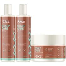 Kit Shampoo Condicionador E Mascara Hidratante Scalp Care Apice Estimulante Capilar Vegano 300ml