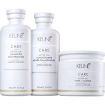 Kit Shampoo, Condicionador e Máscara Keune Care Satin Oil