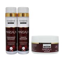 Kit Shampoo + Condicionador e Mascara Marsala - Kerabrasil Kit Shampoo + Condicionador e Mascara Marsala - Kerabrasil