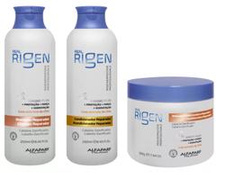 Kit Shampoo Condicionador e Mascara Real Rigen Repair Alfaparf