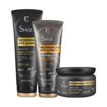 Kit Shampoo Condicionador e Máscara Reconstrução Regeneração Pós Química Reparação Eudora Siàge Kit Shampoo Condicionador e Máscara Reconstrução Regeneração Pós Química Reparação Eudora Siàge