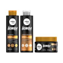 Kit Shampoo, Condicionador e Máscara SOS Bomba Força e Engrossamento