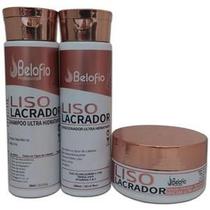 Kit Shampoo Condicionador e Máscara Ultra Hidratante Liso Lacrador da Belofio