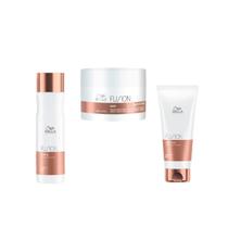 Kit Shampoo Condicionador e Máscara Wella Fusion Pq - Reconstrução Completa Kit Shampoo Condicionador e Máscara Wella Fusion Pq - Reconstrução Completa