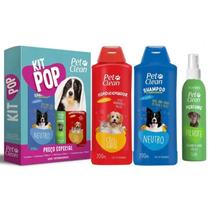 kIT Shampoo Condicionador E Perfume - Kit Pop Banho Lacrado para cães, gatos e outros pets - Pet Clean