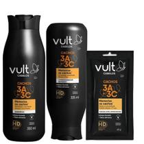 Kit Shampoo Condicionador e Sachê Cabelo Cacheado Vult