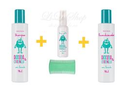 Kit Shampoo + Condicionador e Spray Mata Piolho E Lêndeas Arruda e Citronela Abelha Rainha