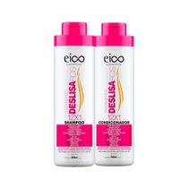 Kit Shampoo + Condicionador Eico Cosméticos Deslisa Fios 800ml cada