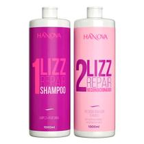 Kit Shampoo + Condicionador Escova Progressiva Hanova Lizz Repair 1000ml