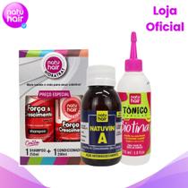 Kit Shampoo + Condicionador Força e Crescimento + Tônico de biotina + NatuVin A Kit Shampoo + Condicionador Força e Crescimento + Tônico de biotina + NatuVin A