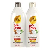 Kit Shampoo Condicionador Gota Dourada Leite de Coco Uso Diário Kit Shampoo Condicionador Gota Dourada Leite de Coco Uso Diário