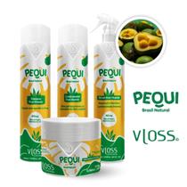 Kit Shampoo Condicionador Hidratação Com Máscara Pequi Vloss Cosméticos Kit Shampoo Condicionador Hidratação Com Máscara Pequi Vloss Cosméticos