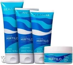 Kit Shampoo Condicionador Leave-in e Mascara Extrato de Mirtilo Lowell